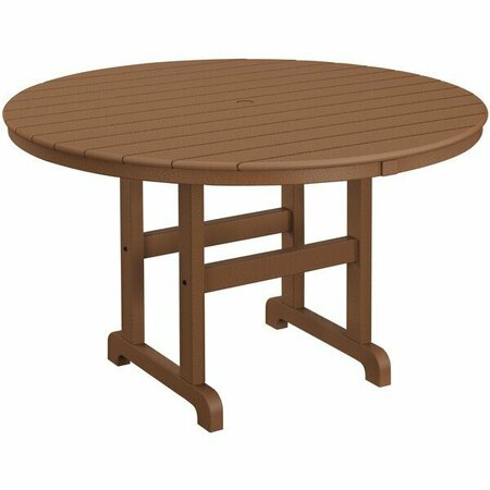 POLYWOOD 48'' Teak Round Dining Height Table 633RT248TE